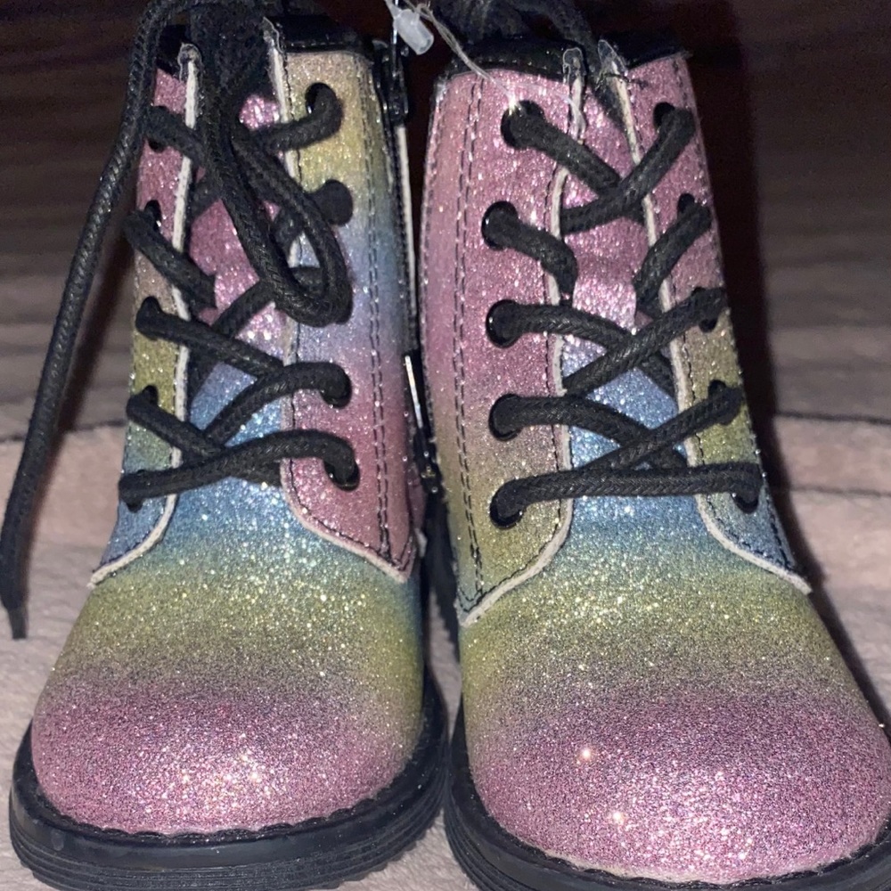 Rainbow colored boots